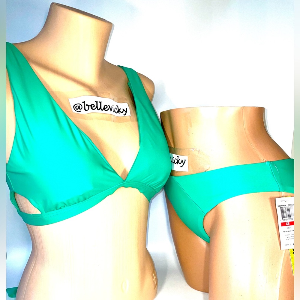 NWT Gianni Bini Bikini Set Emerald Green $114 Top M/Bottom XS E94